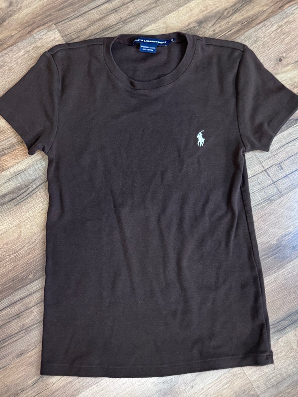 Vintage Ralph Lauren Kids Unisex Chocolate Brown Short Sleeve Too Medium